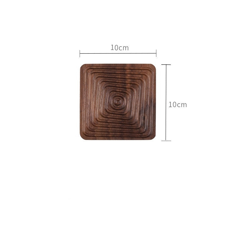 Black Walnut Geometric Tea Coasters Solid Wood Creative Cup Holder