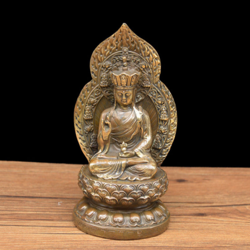 Copper Guan Yin statue Chinese style home ornament