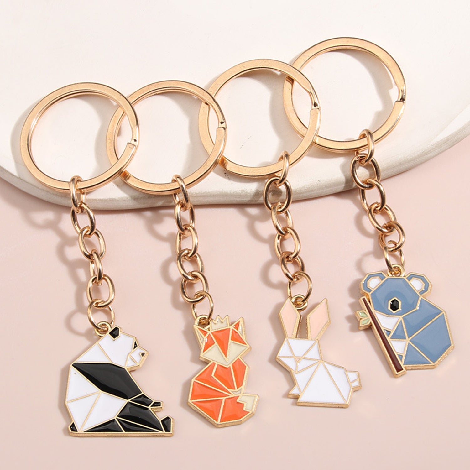 Cute animal key ring with panda, bunny, fox, koala design