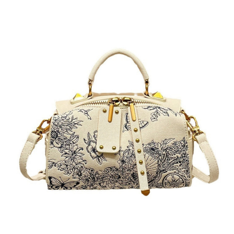 Floral Embroidery Pillow Bag Elegant Shoulder Bag for Women-6