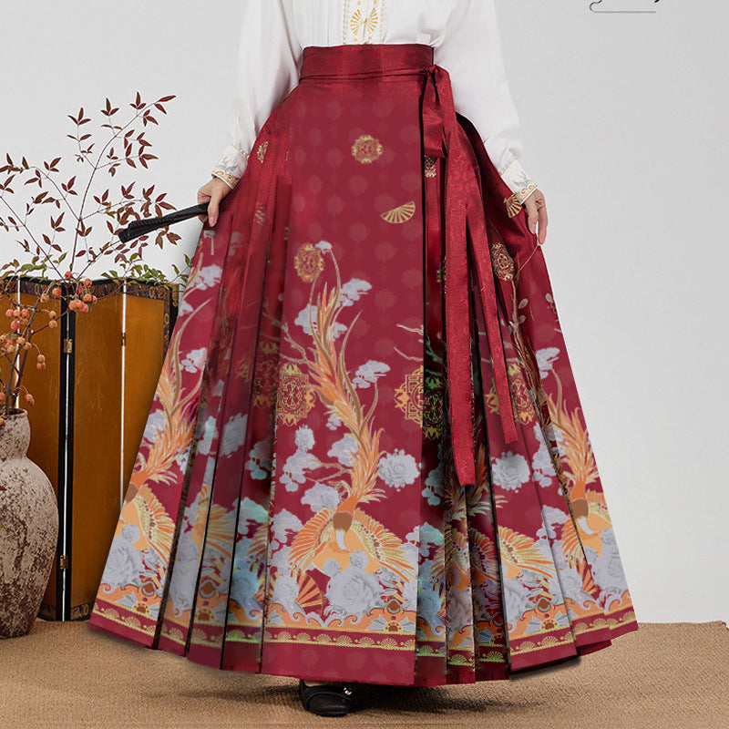 Women's Hanfu Horse-faced Skirt Spring and Summer Suit Horse-faced Pleated Draped Long Skirt