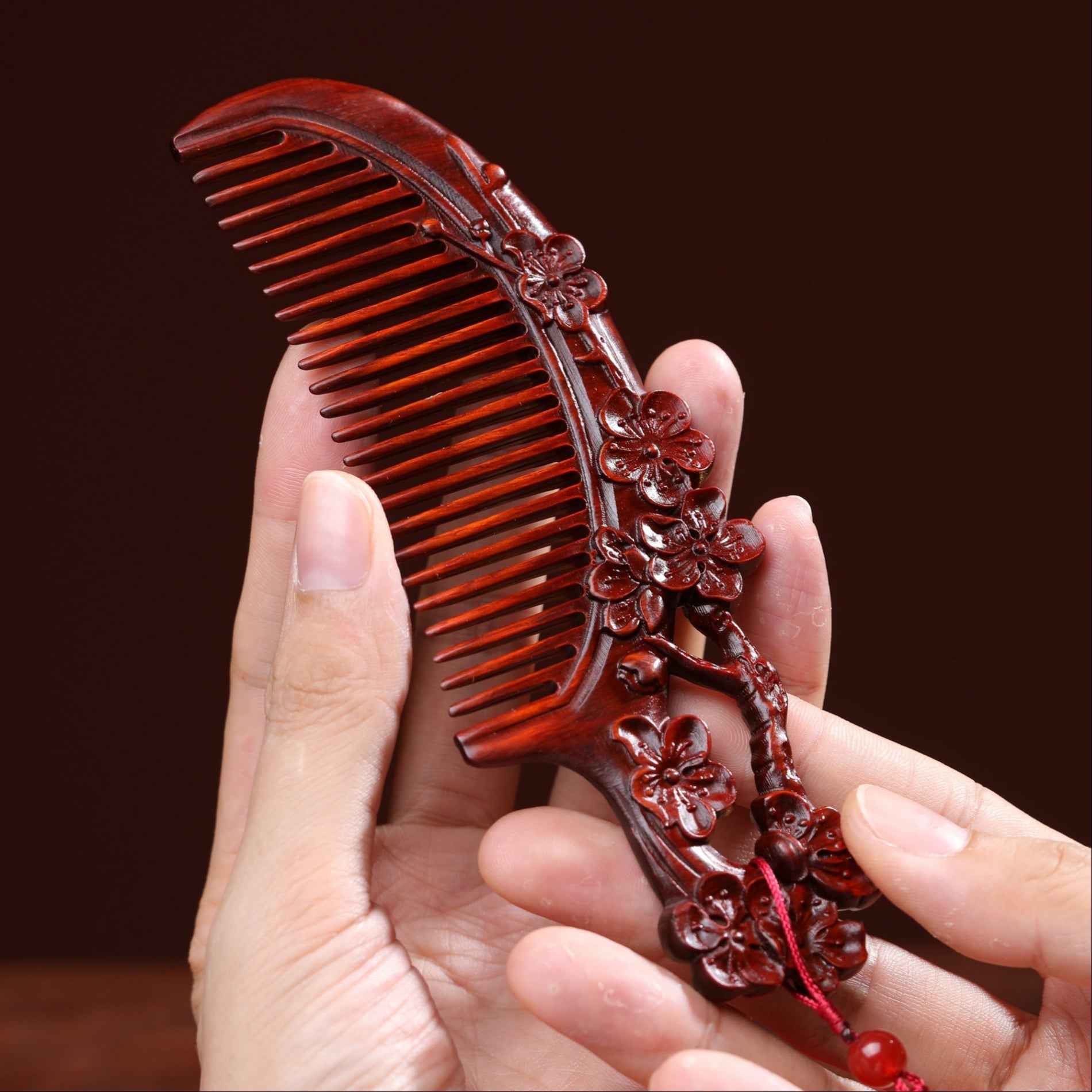 Rosewood Comb & Hairpin Set Peach Blossom Birthday Gift for Her-2