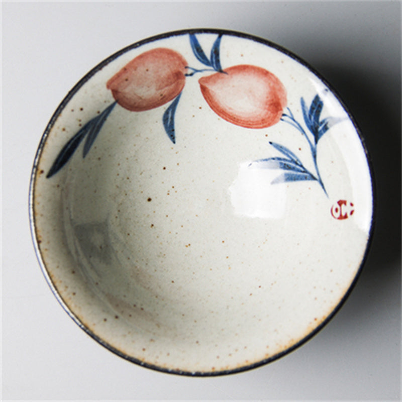 Antique ceramic teacup with hand-painted Kung Fu style