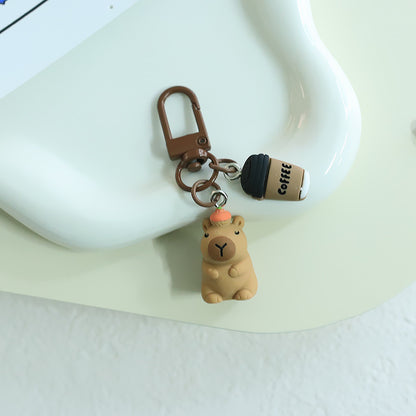 Student Favorite Cartoon Capybara 3D Resin Mini Keychain