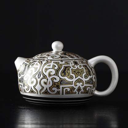 He Fu Sen Silver Gilded Fengming Pot Teapot Single Teapot