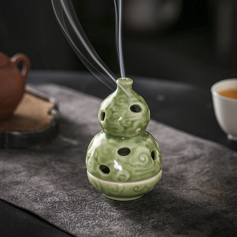 Celadon Gourd Incense Coil Burner Ornaments