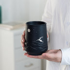 Moonshadow Deer Crane Frosted Ceramic Mug Water Cup-4