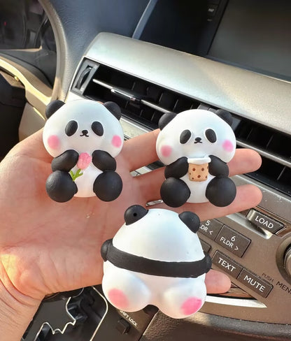 Chinese style cute panda car air outlet perfume aromatherapy car interior decoration