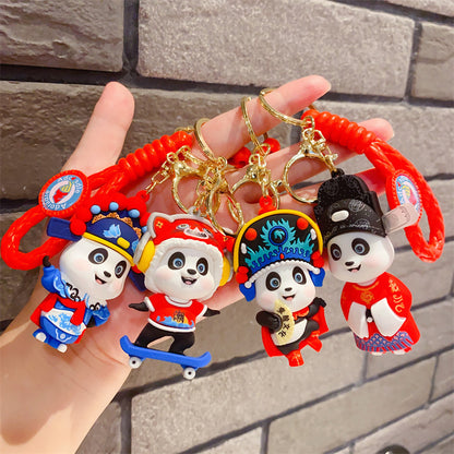 China Fashion Face Changing Panda Doll Keychain