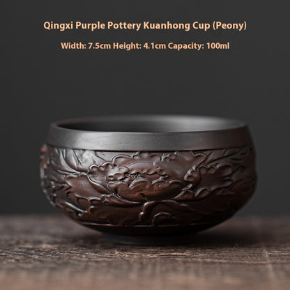 Qingxi Purple Pottery Chinese Style Handmade Ceramic Kung Fu Tea Cup