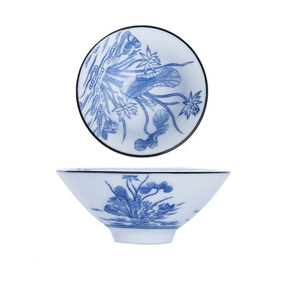 Ceramic Kung Fu Tea Cup Blue And White Porcelain