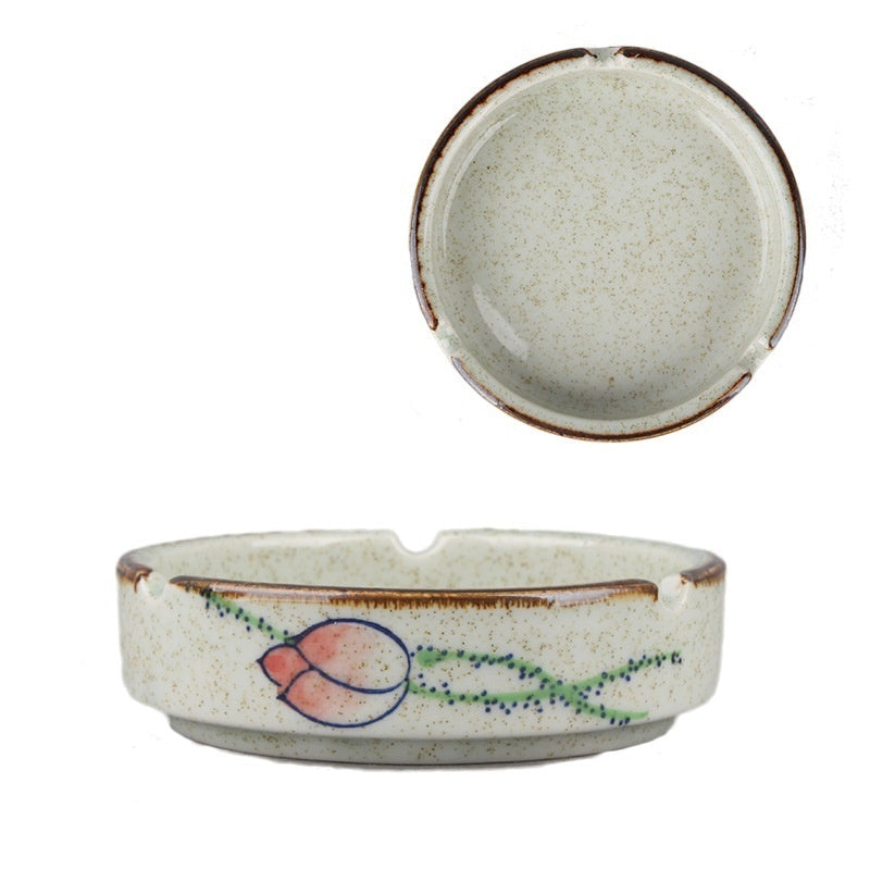 Chinese Style Fish Picture Retro Ashtray Ceramic Creative