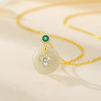 White Jade Clavicle Necklace Birthday or Anniversary Gift-1