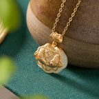Sterling Silver Gold-plated Hetian Jade Pendant Chinese Style