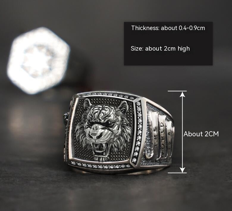 Ethnic Style Chinese Zodiac Tiger Ring