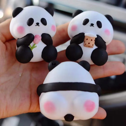 Chinese style cute panda car air outlet perfume aromatherapy car interior decoration