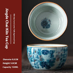 Blue and White Antique Old Clay Kung Fu Tea Brewing Ceramic Single Cup