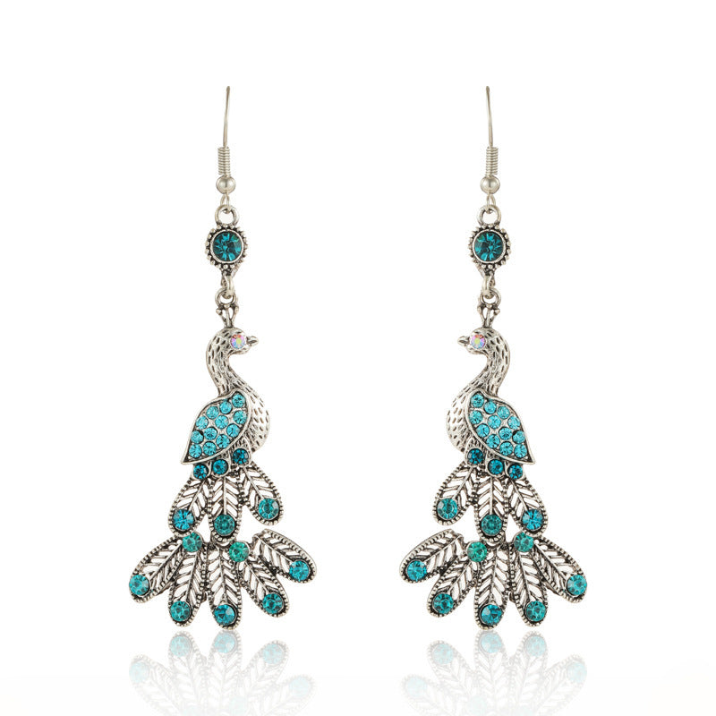 Chinese Style Vintage Drop Earrings With Diamonds