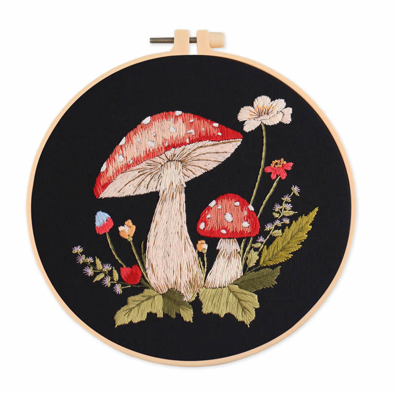 Mushroom Embroidery Handmade Material Package Novice Embroidery Diy Kit