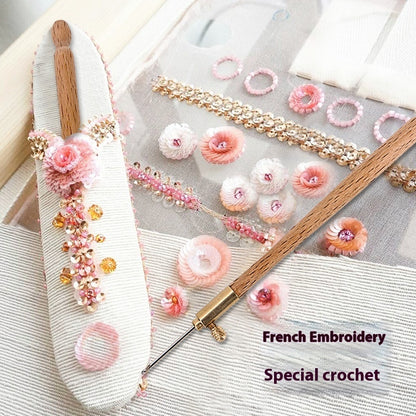 Embroidery Crochet With Wooden Handle