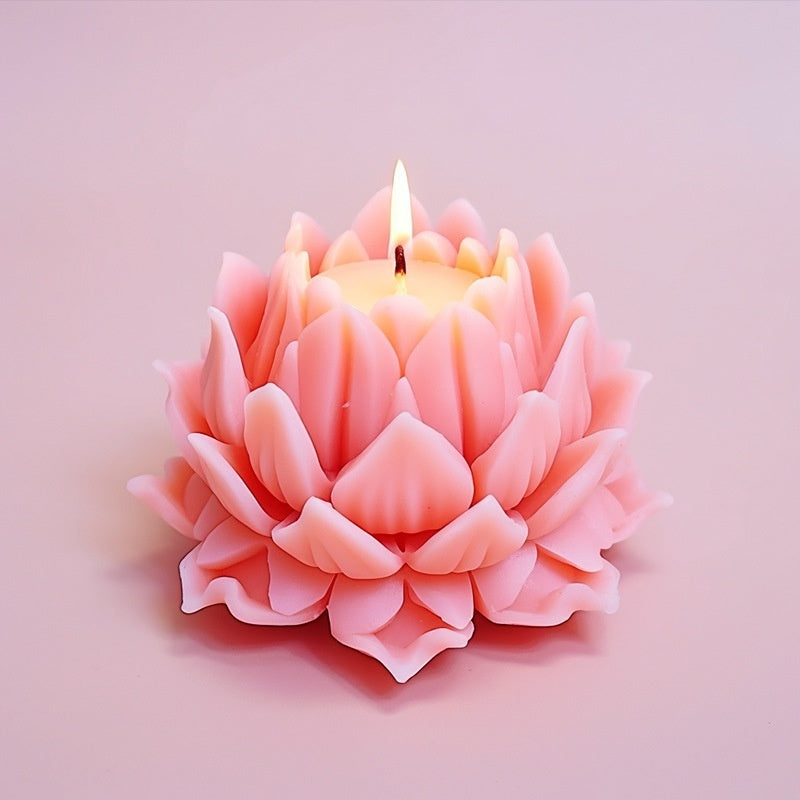 Lotus Aromatherapy Candle Silicone Mold Handmade Simulation Flowers Car Fragrant Stone Abrasive Tool