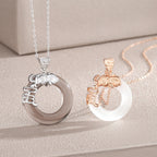 Men's And Women's Fashion Sterling Silver Round Jade Pendant Necklace