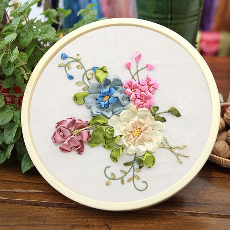 Embroidery Diy Pure Handmade Self-embroidery 3D Stereoscopic Flower Embroidery