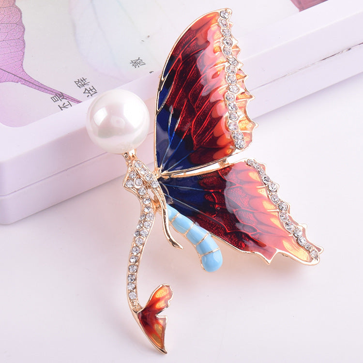 Pearl Butterfly Brooch