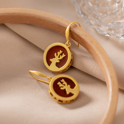 Little elk lady's earrings and Earrings