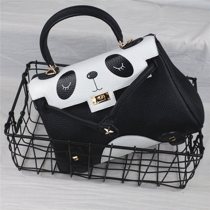 Panda Pattern Cowhide Women's Bag