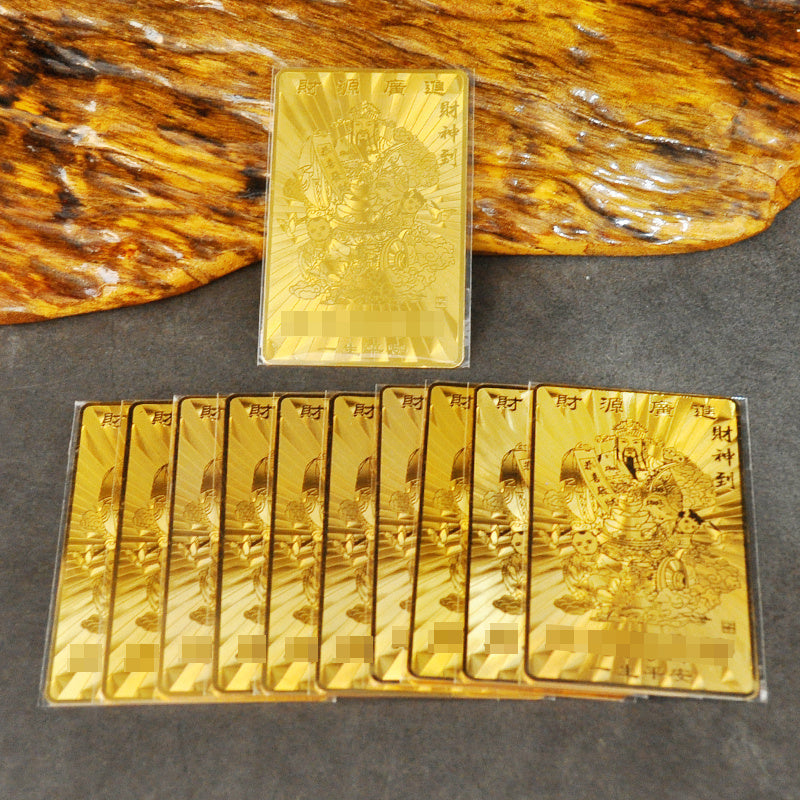 God of Wealth Lucky Fortune Great Compassion Mantra Bronze Card