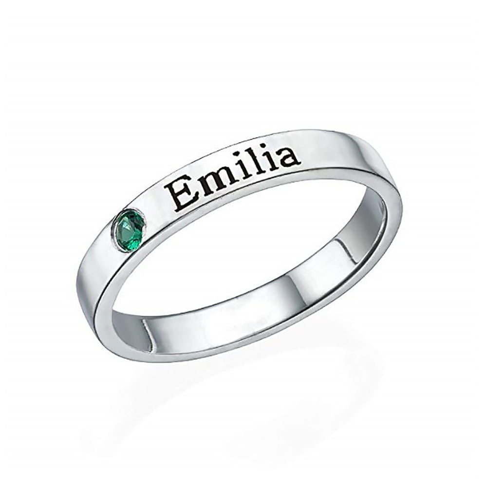 Custom Engraved Silver Ring for Couples Personalized Name Gift-8