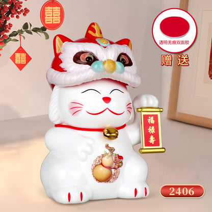 Chinese style lucky cat nodding solar car decoration ornaments