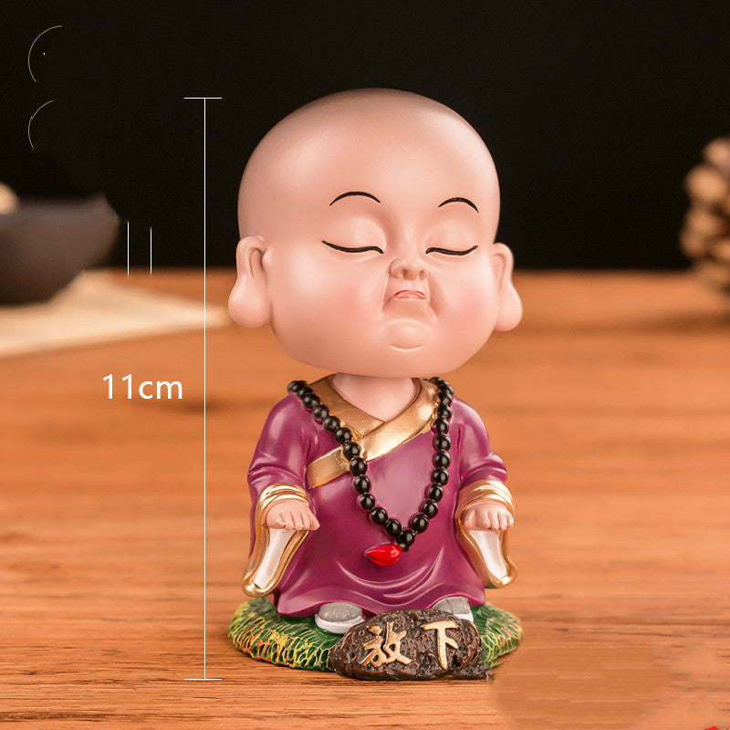 Chinese cultural and creative style Tesla car ornaments Zenmiao shaking head car decoration