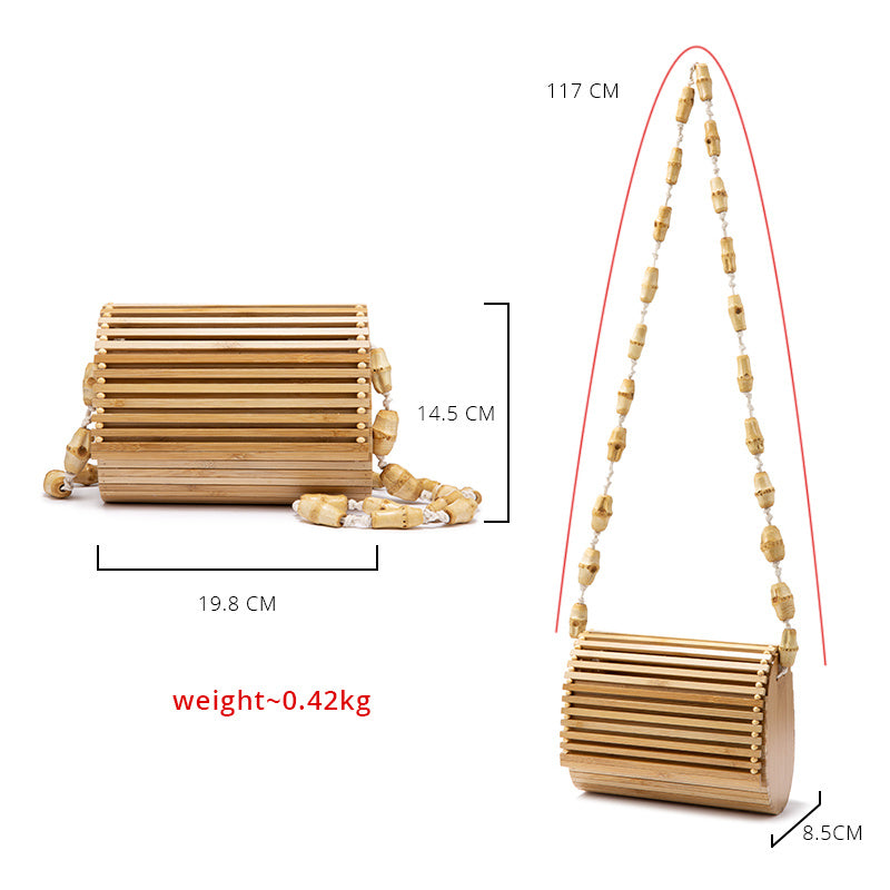 Women's bamboo shoulder bag