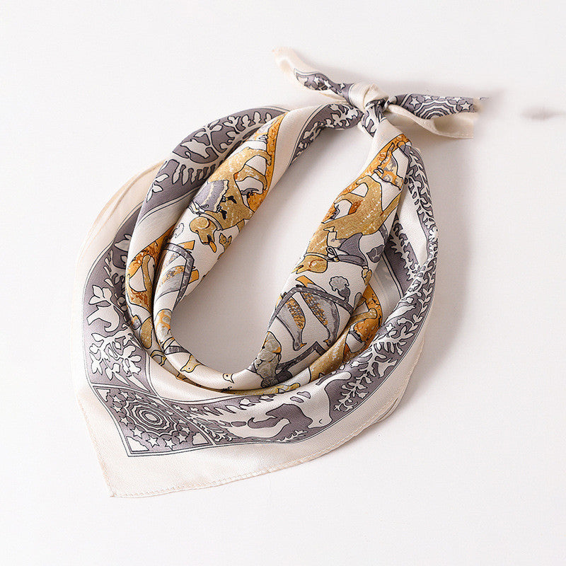 Silk 53cm Floral Scarf Square Scarf