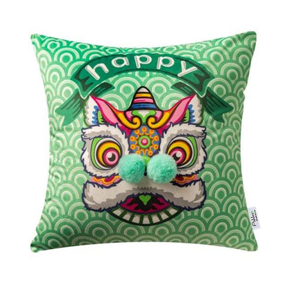 Chinese sofa cushions, lion dance creative pillows and backrests