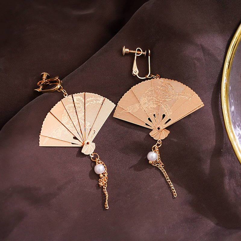 Chinese Style Fan Earrings