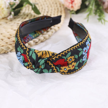 Embroidered flower headband