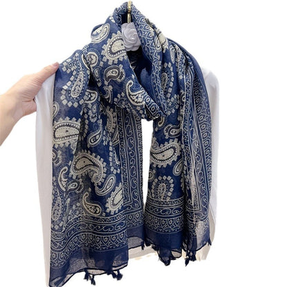 Ethnic Style Paisley Cashew Print Scarf Sunscreen Voile Shawl