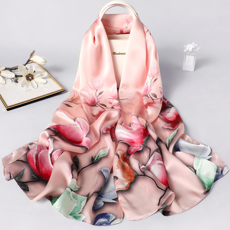 Silk Scarf Ladies Cheongsam Shawl Hundred with Spring and Autumn