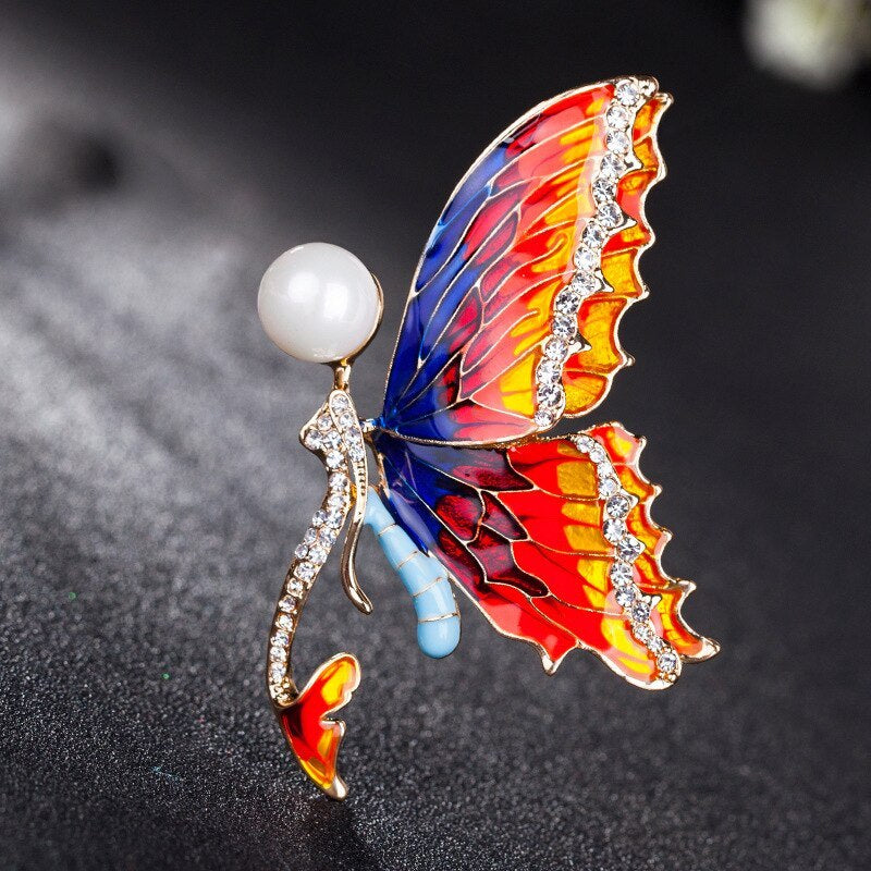 Pearl Butterfly Brooch