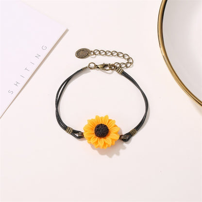 Daisy Flower Cute Bracelet-Handmade Knitting Small Fresh Accessories