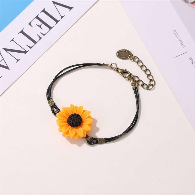 Daisy Flower Cute Bracelet-Handmade Knitting Small Fresh Accessories