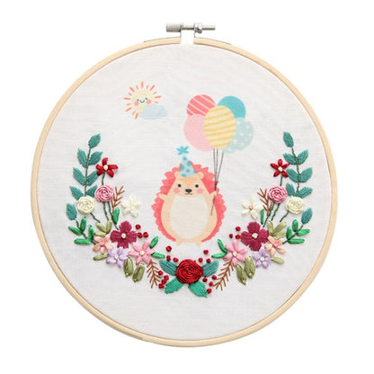 Cartoon animal hand embroidery