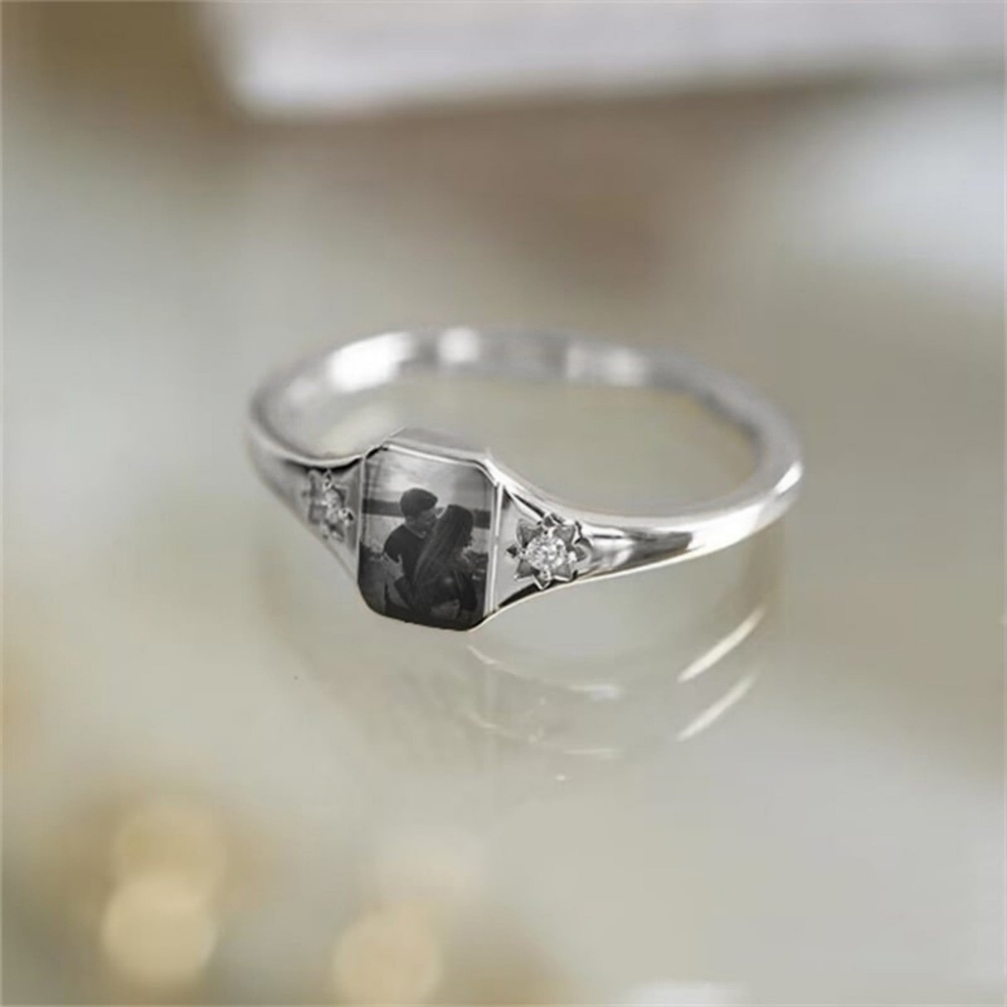Custom Photo Ring Personalized Gift for Her or Mom-3