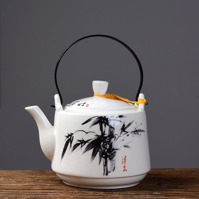 Ceramic Teapot Household Ink Painting Pattern Large Kettle