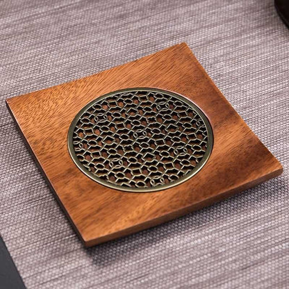 Walnut Teapot Mat Household Pot Holder Coaster Tea Mat