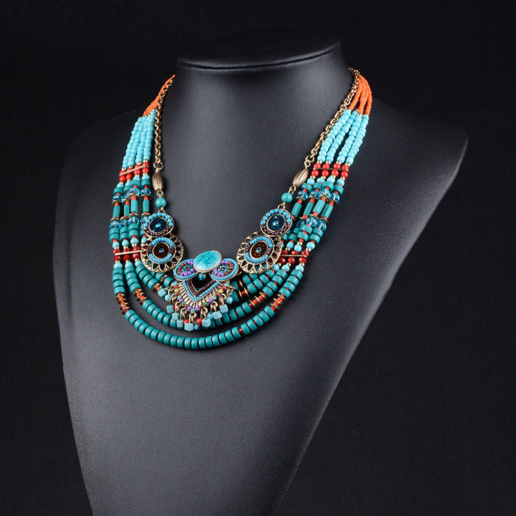 Exaggerated Ethnic Style Multi-Layered Necklace