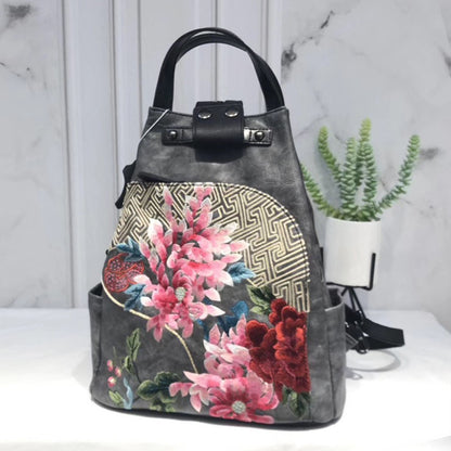 Embroidery Collocation Cheongsam Portable Messenger Backpack